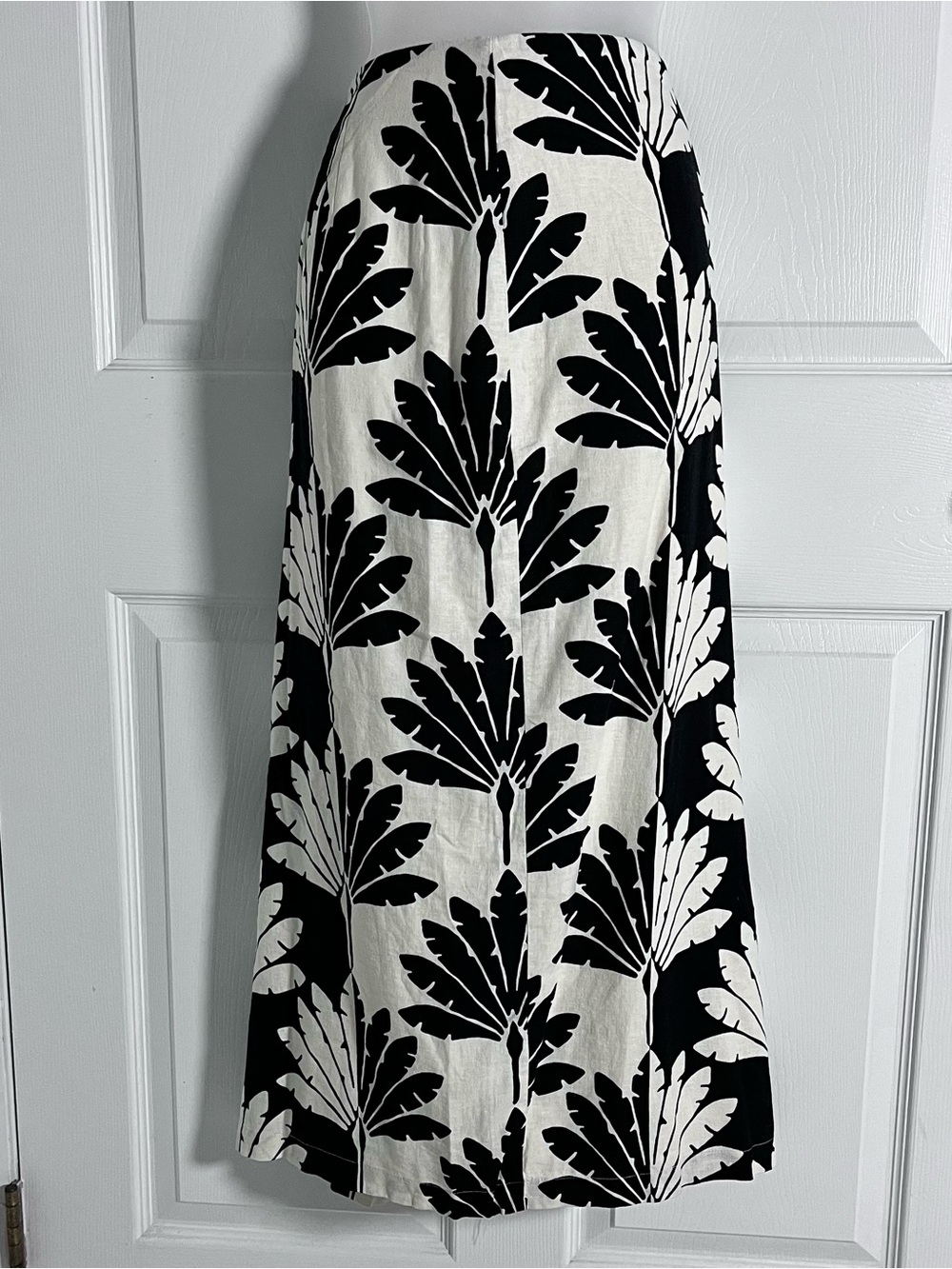 LOFT NWT Linen Blend Palm Leaf Print Midi Skirt 14